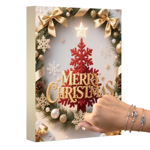 Quorvex Weihnachtskalender - 25 Tage Weihnachtsschmuck,Charm Accessoires Mit Ohrringen Ringen Armbändern Für Ostern Halloween Erntedankfest Feiertage von Quorvex