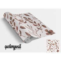 Brown Leaf Vines Self Adhesive Vinyl von QuoteMyWall