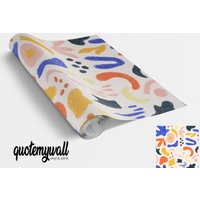 Hand Drawn Crayon Abstract Art Vinyl Furniture Sticker von QuoteMyWall