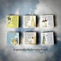 6Er Set Stolz Und Vorurteil Holz Kunst Magnet Geschenkset von QuotedArt
