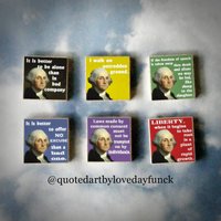 Set Von 6 George Washington Holzkunst Magnet Geschenkset von QuotedArt