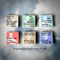 Set Von 6 Mark Twain Holzkunst Magneten Geschenkset - No 2 von QuotedArt