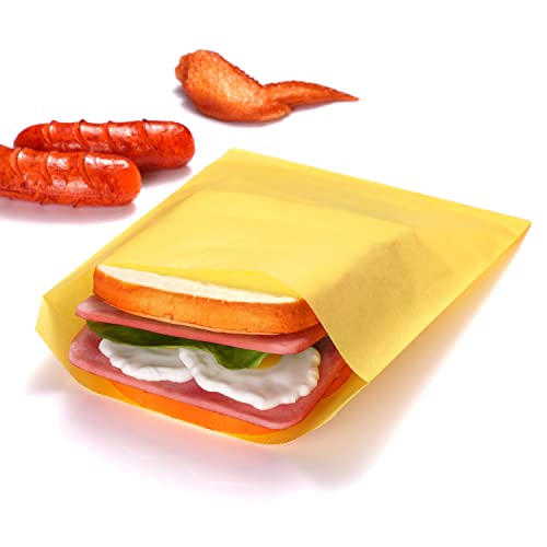 Quotidian Zitronengelb Flach Groß Fettabweisendes Papier Sandwichtüten 6 3/4" x 8'' (17 x 20,3cm) 100 Stück - Partygeschenke Kekse Gebäck Lebensmittelverpackungen von Quotidian
