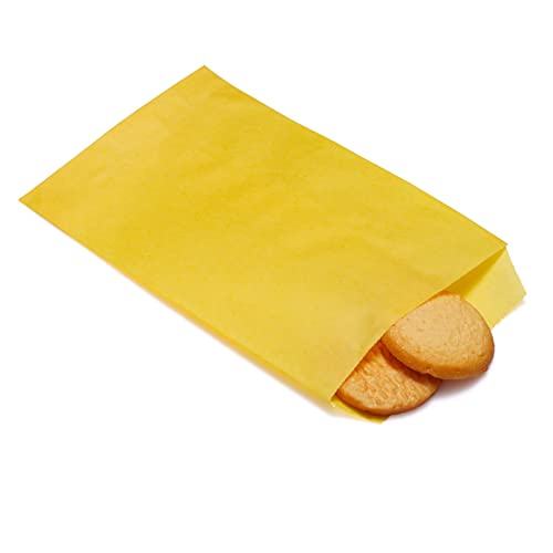 Quotidian Zitronengelb Flach Mittel Fettabweisendes Papier Taschen 5" x 7" (13 x 17,8cm) 100 Stück - Bäckerei Seife Hochzeitseinladung Partygeschenk von Quotidian