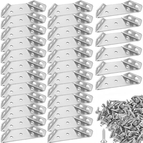 30 Pcs Edelstahl Winkelverbinder mit Schrauben, Universeller Möbelwinkel Eckverbinder, Metall Trapezförmige Möbelverbinder, Schränke Eckwinkel Anschlüsse für Verstärkung Holz Tisch, Stuhl, Bücherregal 30 Pcs Edelstahl Winkelverbinder mit Schrauben, Universeller Möbelwinkel Eckverbinder, Metall Trapezförmige Möbelverbinder, Schränke Eckwinkel Anschlüsse für Verstärkung Holz Tisch, Stuhl, Bücherregal von Qurxuanwe