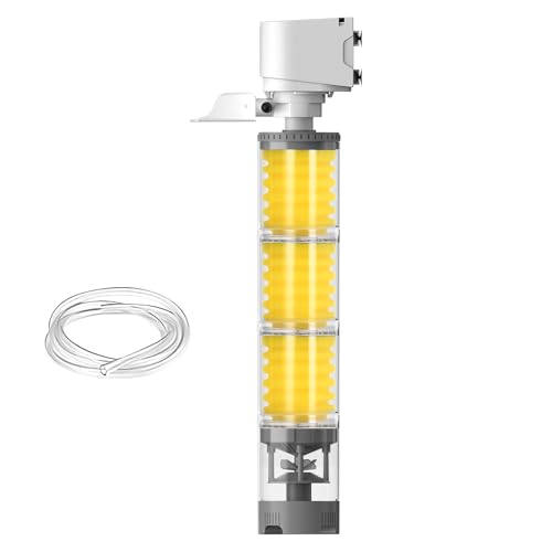 Qurygin Aquariumfilter | Starkes Sieb für Schildkrötenbecken | Leiser leistungsstarker mehrstufiger Aquariumbelüfter für Süßwasser Salzwasser Riff Betta Schildkröte Axolotl Garnelen Pflanze Algen von Qurygin