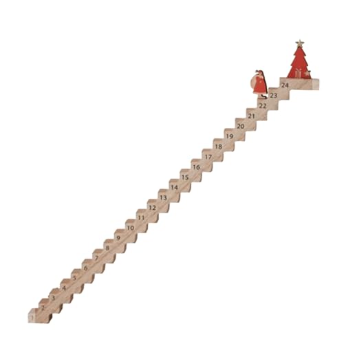 Qurygin Countdown-Kalender für die Treppe des Weihnachtsmanns, Holztreppe, Klettern, Reisen, Weihnachten, Countdown bis Weihnachten, Holzschild, Klettertreppen-Dekorationen von Qurygin