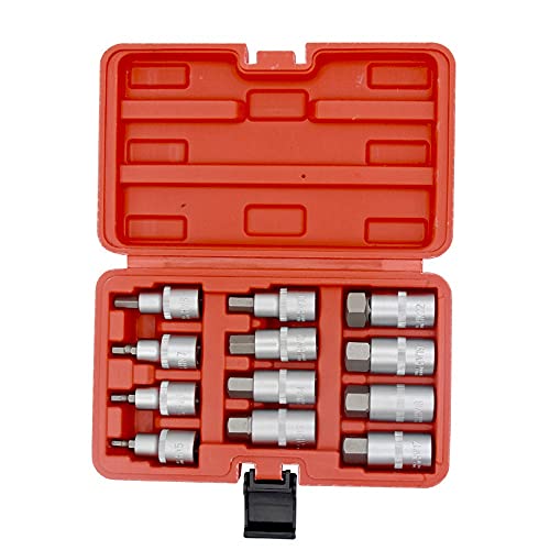 Qusedwey 12 StüCk 1/2 Antrieb Einfluss Sechskant Bit SteckschlüSsel Set H5 H6 H7 H8 H10 H12 H14 H16 H17 H18 H19 H22 Sechskant SchlüSsel SteckschlüSsel Set Hand von Qusedwey