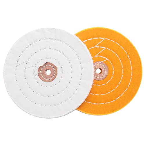 Qusedwey 2 Stück Polieren Scheiben Polieren Scheiben Kit 150 mm Polieren Scheiben Set für Tisch Puffer Polierer mit 12,7 mm Dorn Loch von Qusedwey