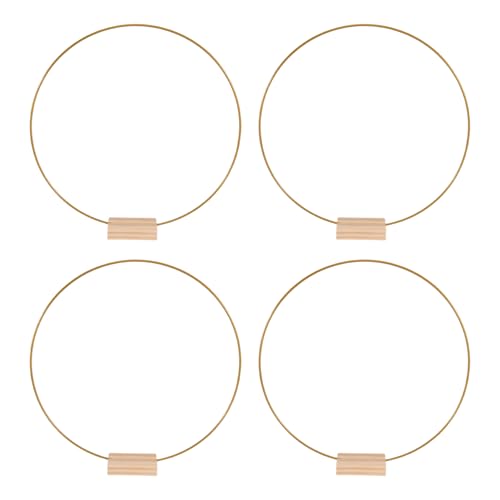 Qusedwey 4 PCS 12-Metall-Blumenring-MittelstüCk für Tisch, Metallkranzring mit 4 PCS-Tischkartenhaltern für Heimwerker von Qusedwey