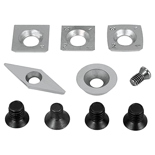 Qusedwey 5 Stücke Drehen Hart Metall Schneiden Einsätze Kombination Set für Drehen Drehwerkzeug mit Schraube von Qusedwey