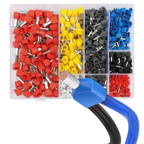 Qusedwey 750-Teiliges Doppeladerendhülsen-Set, Aderendhülsen, Crimp-Stecker, Doppeladerendhülsen, Doppel-Aderendhülsen-Abschlussset Qusedwey 750-Teiliges Doppeladerendhülsen-Set, Aderendhülsen, Crimp-Stecker, Doppeladerendhülsen, Doppel-Aderendhülsen-Abschlussset von Qusedwey