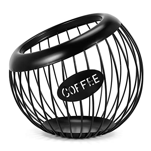 Qusedwey Kaffee Regal Halter, K-Tassen- und Espresso Kaffee Regal Organizer mit Großem Fassungsvermögen, Aufbewahrung Korb für Kaffee Kapseln Aus Metall von Qusedwey