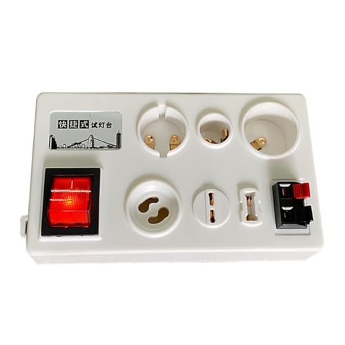 Qusedwey Tester für Glühlampe Glühbirnentester Lampenbirne Licht Spannungsleistungstester Halter für E27 B22 E14 EU-Stecker von Qusedwey