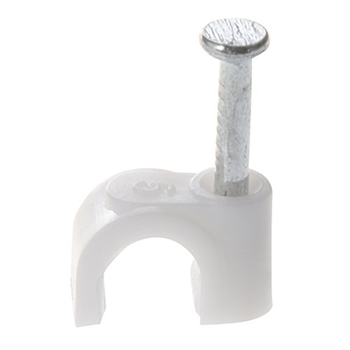 Qussedser 60 Stueck Wandhalterung 5mm Durchmesser: Elektrische Kabel Kreis Nagel-Clips Fasteners Qussedser 60 Stueck Wandhalterung 5mm Durchmesser: Elektrische Kabel Kreis Nagel-Clips Fasteners von Qussedser