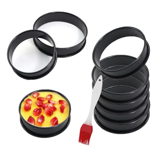 Qussedser 8er-Pack Crumpet-Ringe, Antihaftbeschichtete Englische Muffin-Ringe, 8 cm - Doppelt Gerollte Törtchenringe Aus Edelstahl, Runde Ringformen Qussedser 8er-Pack Crumpet-Ringe, Antihaftbeschichtete Englische Muffin-Ringe, 8 cm - Doppelt Gerollte Törtchenringe Aus Edelstahl, Runde Ringformen von Qussedser