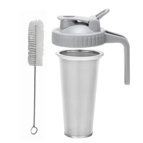 Qussedser Kalt Gebrühter Kaffeefilter mit Ausgussdeckel für 32-OZ-Einmachgläser mit Breiter Öffnung, 304-Edelstahlsieb mit Dichtungsring, Einfache Installation von Qussedser