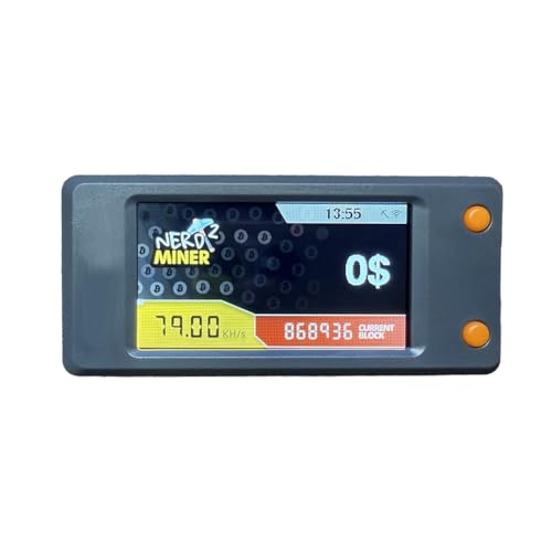 Qussedser Nerdminer V2 Bitcoin Solo Lotterie Miner 77KH/S mit LCD-Display BTC Miner ASIC-Mining Silent Miner von Qussedser
