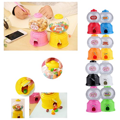 Qussedser SüßE SüßIgkeiten Mini Candy Maschine Bubble Gumball Dispenser Coin Bank Kinder Spielzeug Multicolor ZufäLlig, Ca. 14,5 X 8,7 cm von Qussedser