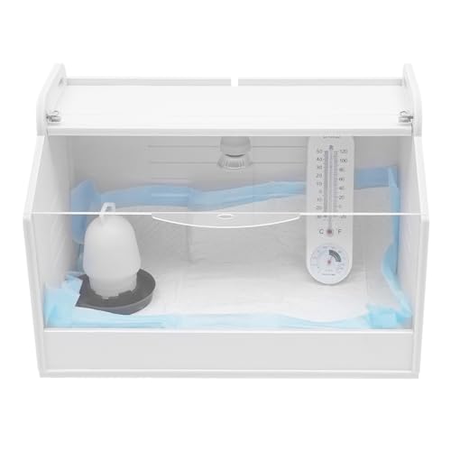 Qussse Küken Aufzucht Box, Kükenwärmebox mit Thermometer und Wärme Lampe Kükenaufzuchtbox 220V für Geflügel Reptilien Kleintiere Qussse Küken Aufzucht Box, Kükenwärmebox mit Thermometer und Wärme Lampe Kükenaufzuchtbox 220V für Geflügel Reptilien Kleintiere von Qussse