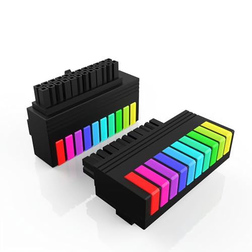 Regenbogen ARGB ATX 24 Pin 90 Grad Stromversorgungsadapter RGB Stromadapter für PC Motherboard Buchse zu Stecker Stromanschluss PC-Netzteile Regenbogen ARGB ATX 24 Pin 90 Grad Stromversorgungsadapter RGB Stromadapter für PC Motherboard Buchse zu Stecker Stromanschluss PC-Netzteile von Qustikuri