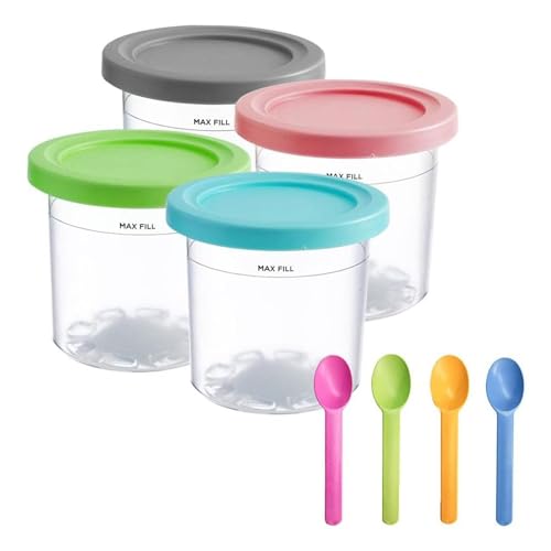 Eiscreme Behälter Für Ninja Cream i, EIS Behälter Für Speiseeis Mit Deckel, BPA-frei Und Spülmaschinenfest, Zum Einfrieren Plastik Eisbecher, Kompatibel Mit Ice Cream Maker von Qutalmi