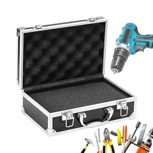 Kleine Alubox Alukoffer - Universeller Werkzeugkasten Aus Aluminiumlegierung, Aluminium Flugkoffer Für Messgeräte, Robuster Tragekoffer, Schaumstoff Polsterung, Abschließbar, 25,5x16,5x9,5cm Kleine Alubox Alukoffer - Universeller Werkzeugkasten Aus Aluminiumlegierung, Aluminium Flugkoffer Für Messgeräte, Robuster Tragekoffer, Schaumstoff Polsterung, Abschließbar, 25,5x16,5x9,5cm von Qutalmi