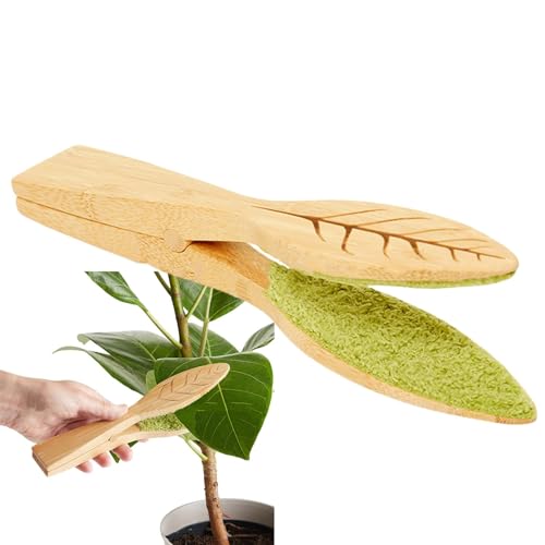 Leaf Cleaning Tongs, 1/2 Stück Laub-Reinigungsbürste Mit Holzgriff Und Fussel, blatt reinigungszange, Plant Lint Leaf Cleaner Tongs, Pflanzen Blatt Entstaubung Werkzeug, Für Pflanzen Im Innen von Qutalmi