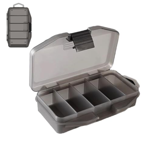 Qutalmi Angelgeräte-Trennwände, Tackle-Box-Organizer, Tackle Box für Snacks mit mehreren Fächern, Angelbox, kleine Angelbox, Kleinteile-Organizer zur Aufbewahrung von Angelausrüstung von Qutalmi