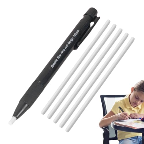 Qutalmi Click Eraser | Präzisions-Radierwerkzeug Für Zeichnungen | Ausfahrbarer Radierstift mit 3,8 mm Feinspitze & 5 Nachfüllminen für Künstlerentwürfe, Technisches Zeichnen und Kinderskizzen von Qutalmi