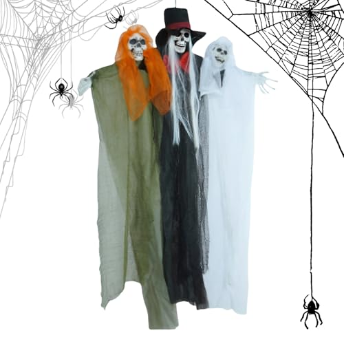 Qutalmi Halloween Deko Mit Schädel Und Geistern,Aufhängbarer Schauriger Geister-Schädel Deko für Garten - Party Deko Gruselige Figuren Für Dachvorsprung Terrasse Garten Baum Geländer Hof Garten Qutalmi Halloween Deko Mit Schädel Und Geistern,Aufhängbarer Schauriger Geister-Schädel Deko für Garten - Party Deko Gruselige Figuren Für Dachvorsprung Terrasse Garten Baum Geländer Hof Garten von Qutalmi