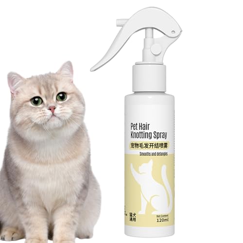 Qutalmi Katzen-Entwirrungsspray für verfilztes Haar, Hunde-Entwirrungsspray zum Entfilzen - 120 ml Haarentwirrungs-Demattierungsspray Leave-in,Waschfreies Bürstennebelspray, Haustierpflegezubehör, Qutalmi Katzen-Entwirrungsspray für verfilztes Haar, Hunde-Entwirrungsspray zum Entfilzen - 120 ml Haarentwirrungs-Demattierungsspray Leave-in,Waschfreies Bürstennebelspray, Haustierpflegezubehör, von Qutalmi