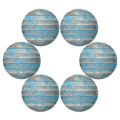 Blaugrün Türkis Blau Holz Runde Tischsets 6er Set Waschbar Rutschfest Platzset Hitzebeständig Abwischbar Küche Tischmatten für Home Party Esstisch Dekoration Wasserdicht Blaugrün Türkis Blau Holz Runde Tischsets 6er Set Waschbar Rutschfest Platzset Hitzebeständig Abwischbar Küche Tischmatten für Home Party Esstisch Dekoration Wasserdicht von Quteprint