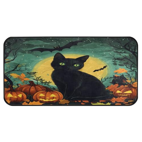 Quteprint Rutschfeste, super saugfähige Boden-Fußmatte, Halloween-Katze, Kürbis, Sterne, Nachtläufer, Teppich für Eingangsbereich, Flur, Küche, Innen- und Außenbereich, leicht zu reinigen Quteprint Rutschfeste, super saugfähige Boden-Fußmatte, Halloween-Katze, Kürbis, Sterne, Nachtläufer, Teppich für Eingangsbereich, Flur, Küche, Innen- und Außenbereich, leicht zu reinigen von Quteprint