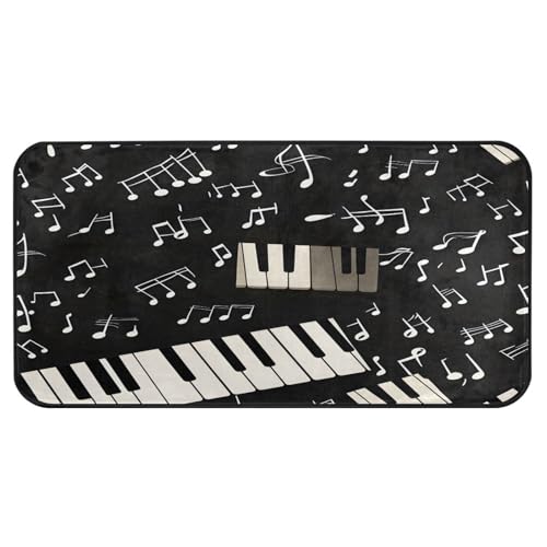 Quteprint Rutschfeste, super saugfähige Boden-Fußmatte, Klavier-Musiknoten, Läufer für Eingangsbereich, Flur, Küche, Innen- und Außenbereich, leicht zu reinigen, Heimdekoration, 99 x 50 cm Quteprint Rutschfeste, super saugfähige Boden-Fußmatte, Klavier-Musiknoten, Läufer für Eingangsbereich, Flur, Küche, Innen- und Außenbereich, leicht zu reinigen, Heimdekoration, 99 x 50 cm von Quteprint