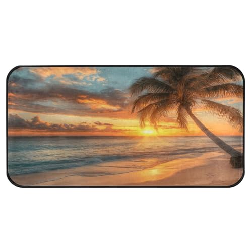 Quteprint Rutschfeste, super saugfähige Boden-Fußmatte, Ozean, Meer, Strand, Palme, Läufer für Eingangsbereich, Flur, Küche, Innen- und Außenbereich, leicht zu reinigen, Heimdekoration, 99 x 50 cm Quteprint Rutschfeste, super saugfähige Boden-Fußmatte, Ozean, Meer, Strand, Palme, Läufer für Eingangsbereich, Flur, Küche, Innen- und Außenbereich, leicht zu reinigen, Heimdekoration, 99 x 50 cm von Quteprint