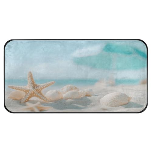 Quteprint Rutschfeste, super saugfähige Boden-Fußmatte, Sandstrand, Muscheln, Seestern-Läufer, Teppich für Eingangsbereich, Flur, Küche, Innen- und Außenbereich, leicht zu reinigen, Heimdekoration, 99 Quteprint Rutschfeste, super saugfähige Boden-Fußmatte, Sandstrand, Muscheln, Seestern-Läufer, Teppich für Eingangsbereich, Flur, Küche, Innen- und Außenbereich, leicht zu reinigen, Heimdekoration, 99 von Quteprint