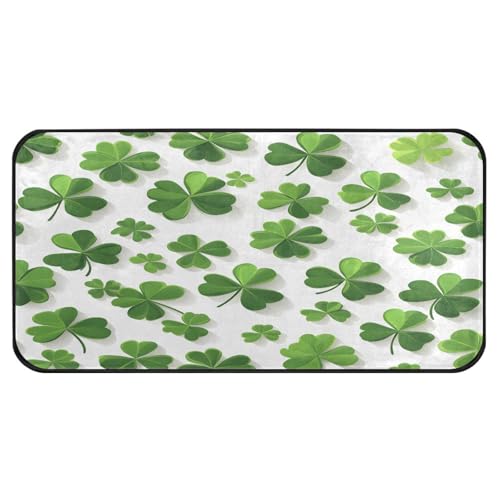 Quteprint Rutschfeste, super saugfähige Boden-Fußmatte, St. Patricks Day Kleeblatt-Läufer, Teppich für Eingangsbereich, Flur, Küche, Innen- und Außenbereich, leicht zu reinigen, Heimdekoration, 99 x Quteprint Rutschfeste, super saugfähige Boden-Fußmatte, St. Patricks Day Kleeblatt-Läufer, Teppich für Eingangsbereich, Flur, Küche, Innen- und Außenbereich, leicht zu reinigen, Heimdekoration, 99 x von Quteprint