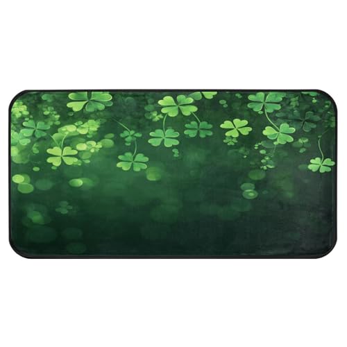Quteprint Rutschfeste, super saugfähige Boden-Fußmatte, St. Patricks Day Kleeblatt-Läufer, Teppich für Eingangsbereich, Flur, Küche, Innen- und Außenbereich, leicht zu reinigen, Heimdekoration, 99 x Quteprint Rutschfeste, super saugfähige Boden-Fußmatte, St. Patricks Day Kleeblatt-Läufer, Teppich für Eingangsbereich, Flur, Küche, Innen- und Außenbereich, leicht zu reinigen, Heimdekoration, 99 x von Quteprint