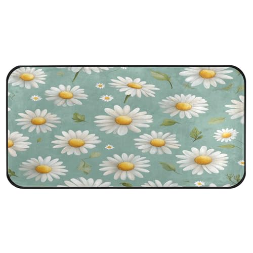 Quteprint Rutschfeste, super saugfähige Boden-Fußmatte, florales Gänseblümchenblätter, Läufer für Eingangsbereich, Flur, Küche, Innen- und Außenbereich, leicht zu reinigen, Heimdekoration, 99 x 50 cm Quteprint Rutschfeste, super saugfähige Boden-Fußmatte, florales Gänseblümchenblätter, Läufer für Eingangsbereich, Flur, Küche, Innen- und Außenbereich, leicht zu reinigen, Heimdekoration, 99 x 50 cm von Quteprint