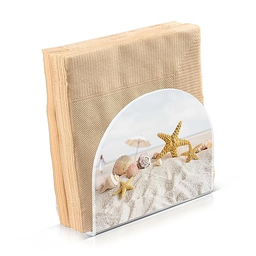 Quteprint Serviettenhalter, Ozean, Meer, Strand, Muschel, Seestern, Acryl, Serviettenhalter für Tisch, Bauernhaus, Servietten-Organizer, Küche, Outdoor, Tisch, Papierservietten, Aufbewahrungsspender Quteprint Serviettenhalter, Ozean, Meer, Strand, Muschel, Seestern, Acryl, Serviettenhalter für Tisch, Bauernhaus, Servietten-Organizer, Küche, Outdoor, Tisch, Papierservietten, Aufbewahrungsspender von Quteprint