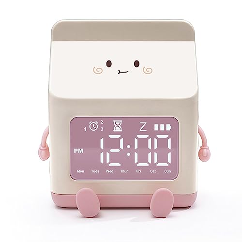 Qutsvosh 1 Stück Milchkarton Wind Milch Karton Elektronische LED Smart Clock Rosa von Qutsvosh