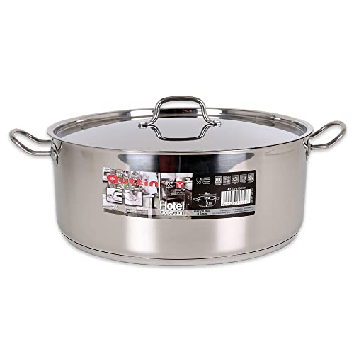 Hotel 62256 Kochtopf mit Edelstahldeckel, Mehrfarbig, 34 cm x 0,8 mm x 12,5 l, Kunststoff, Silber von Quttin
