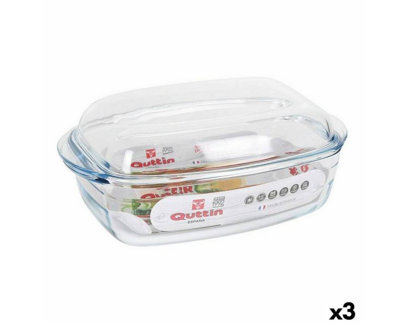 Quttin Kochtopf, Topf mit Deckel Quttin 63096 Glas 32,8 x 19,7 x 13 cm (3L + 1,5L) von Quttin