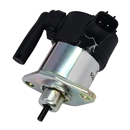 Kraftstoffabsperr-Magnetventil, 12 V, 1C010-60017, 1C010-60010, kompatibel mit Kubota-Motor V3300 V3600 V3800 Bagger KX080-3 Traktor M8540DT M9000 M9540DT M95SD M95SH M95SH 105S M105X M6800 M8200 von Quueparts