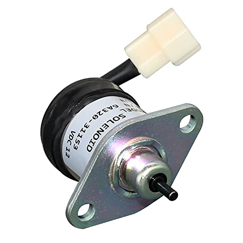 Quueparts 6A32031150 6A320-31152 Stopp-Magnetspule kompatibel mit Kubota Traktor B1700 B2100 B2301 B2320 B2400 Rasenmäher F2680 F2690 F2880 F2890 F308 0 F36 80 F3690 Bagger K008 KX040 KX057 U15 U17 von Quueparts