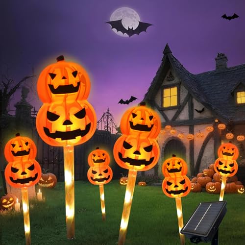 Halloween Decoration Lights, 6 Halloween Gourd Pumpkin Lights, 8 Light Modes, Solar Ground Lights, Halloween Outdoor Decorations, für Party Horror Terrasse Baum Veranda Deko Halloween Decoration Lights, 6 Halloween Gourd Pumpkin Lights, 8 Light Modes, Solar Ground Lights, Halloween Outdoor Decorations, für Party Horror Terrasse Baum Veranda Deko von Quunoot