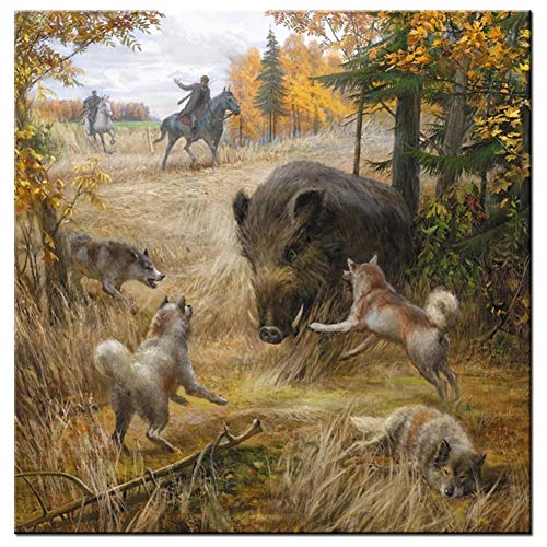 5D Diamant Malerei Kit Vollbohrer Wildschwein 35x35cm DIY Diamont Painting Bilder Crystal Strassstein Kreuzstich Stickerei Set Mosaik Malerei Diamond Dekoration Arts Craft Home Wand Decor gemälde von Quuzee