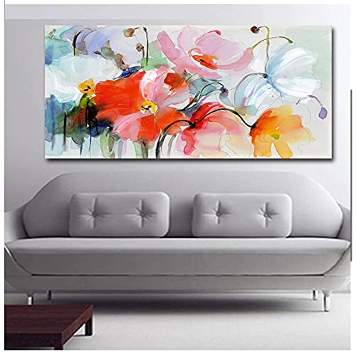DIY 5D Diamond Painting Bilder Set für Erwachsene Kinder, Aquarell Mohnblumen 40x80cm Groß Diamant Malerei Stickerei Voll Strass Kreuz Stich Leinwand Mosaik Gemälde Wanddekor Kunsthandwerk Geschenk von Quuzee