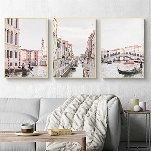 Quuzee 5D Diamant Malerei Kit, 3 Stück 5D Diamant Painting Bilder Diamond Painting Stadt Venedig Italien 25x30cm DIY Diamond Painting Set,Diamant Gemälde,Voller Stickerei Malerei Home Wanddekoration von Quuzee